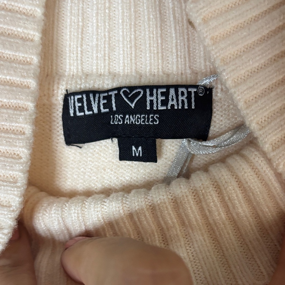 Velvet Heart Cream and Pink Striped Turtleneck Sweater - Picture 2 of 8